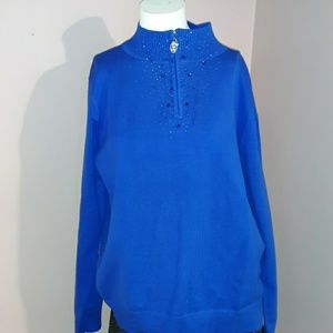 Christine Alexander Royal Blue Sweater Sz XL